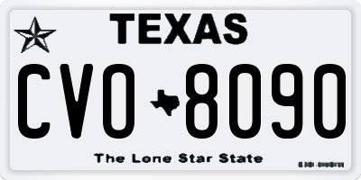 TX license plate CVO8090