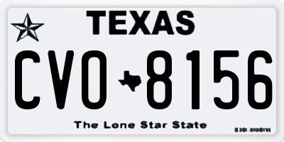 TX license plate CVO8156