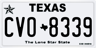 TX license plate CVO8339