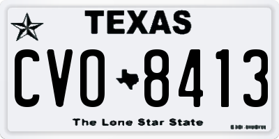 TX license plate CVO8413