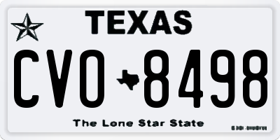 TX license plate CVO8498
