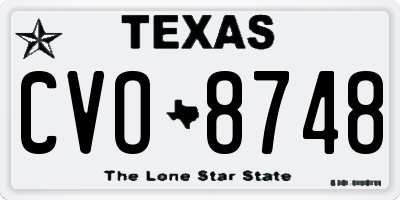 TX license plate CVO8748