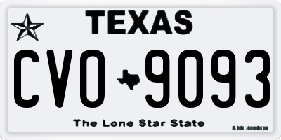 TX license plate CVO9093