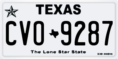 TX license plate CVO9287