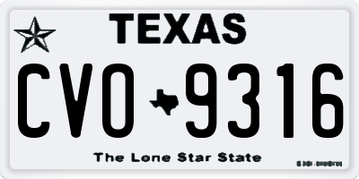 TX license plate CVO9316