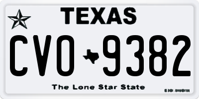 TX license plate CVO9382