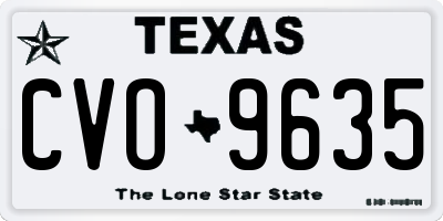 TX license plate CVO9635