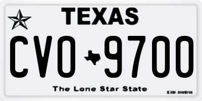 TX license plate CVO9700