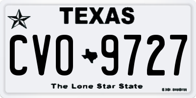 TX license plate CVO9727