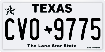 TX license plate CVO9775