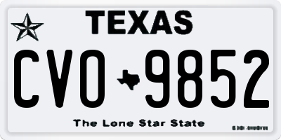 TX license plate CVO9852