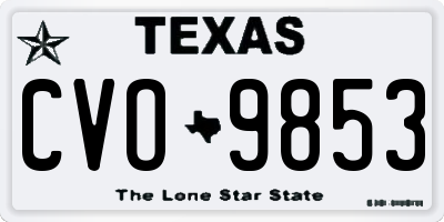 TX license plate CVO9853