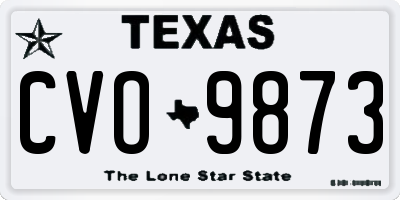 TX license plate CVO9873