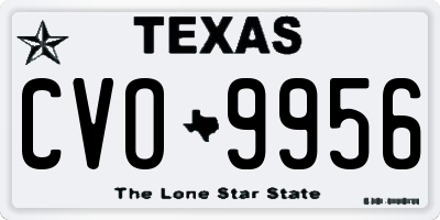 TX license plate CVO9956