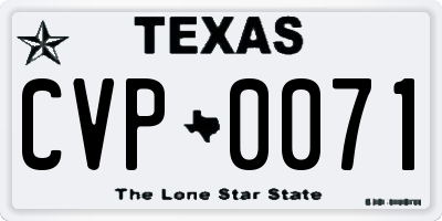 TX license plate CVP0071