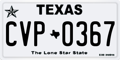 TX license plate CVP0367