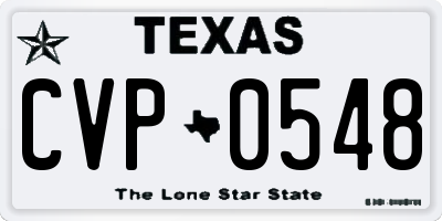 TX license plate CVP0548