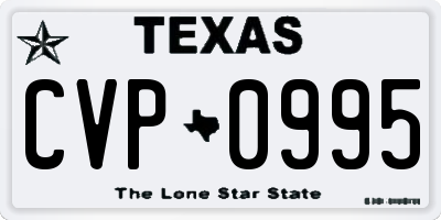 TX license plate CVP0995