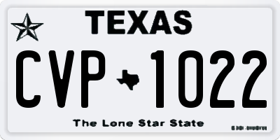 TX license plate CVP1022