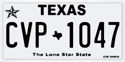 TX license plate CVP1047