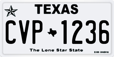 TX license plate CVP1236