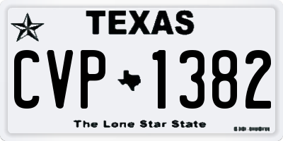 TX license plate CVP1382