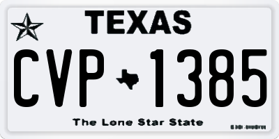 TX license plate CVP1385