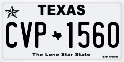 TX license plate CVP1560