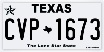 TX license plate CVP1673