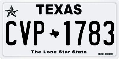 TX license plate CVP1783