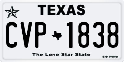 TX license plate CVP1838
