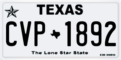 TX license plate CVP1892
