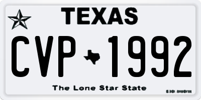TX license plate CVP1992