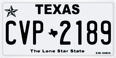 TX license plate CVP2189