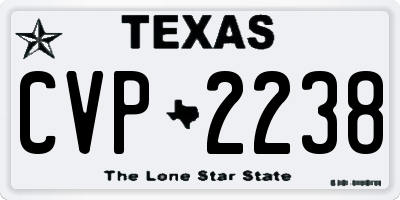 TX license plate CVP2238