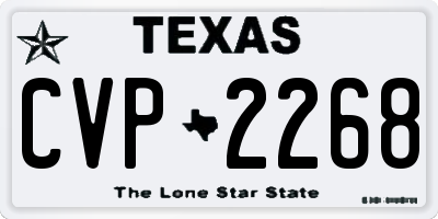 TX license plate CVP2268