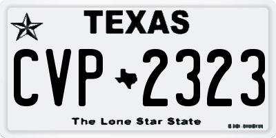 TX license plate CVP2323