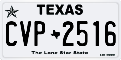TX license plate CVP2516