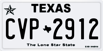 TX license plate CVP2912
