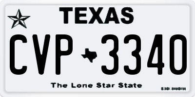 TX license plate CVP3340