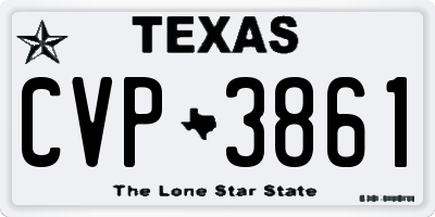 TX license plate CVP3861