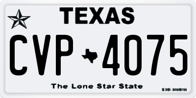 TX license plate CVP4075