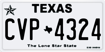 TX license plate CVP4324