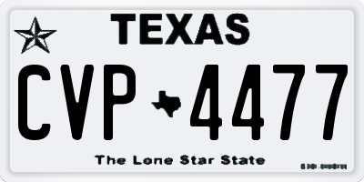 TX license plate CVP4477