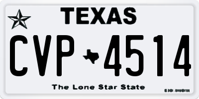 TX license plate CVP4514