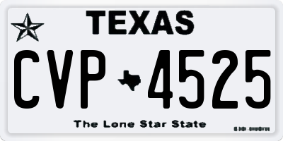 TX license plate CVP4525