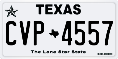 TX license plate CVP4557