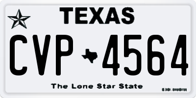 TX license plate CVP4564
