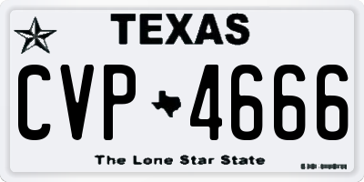TX license plate CVP4666