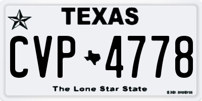 TX license plate CVP4778